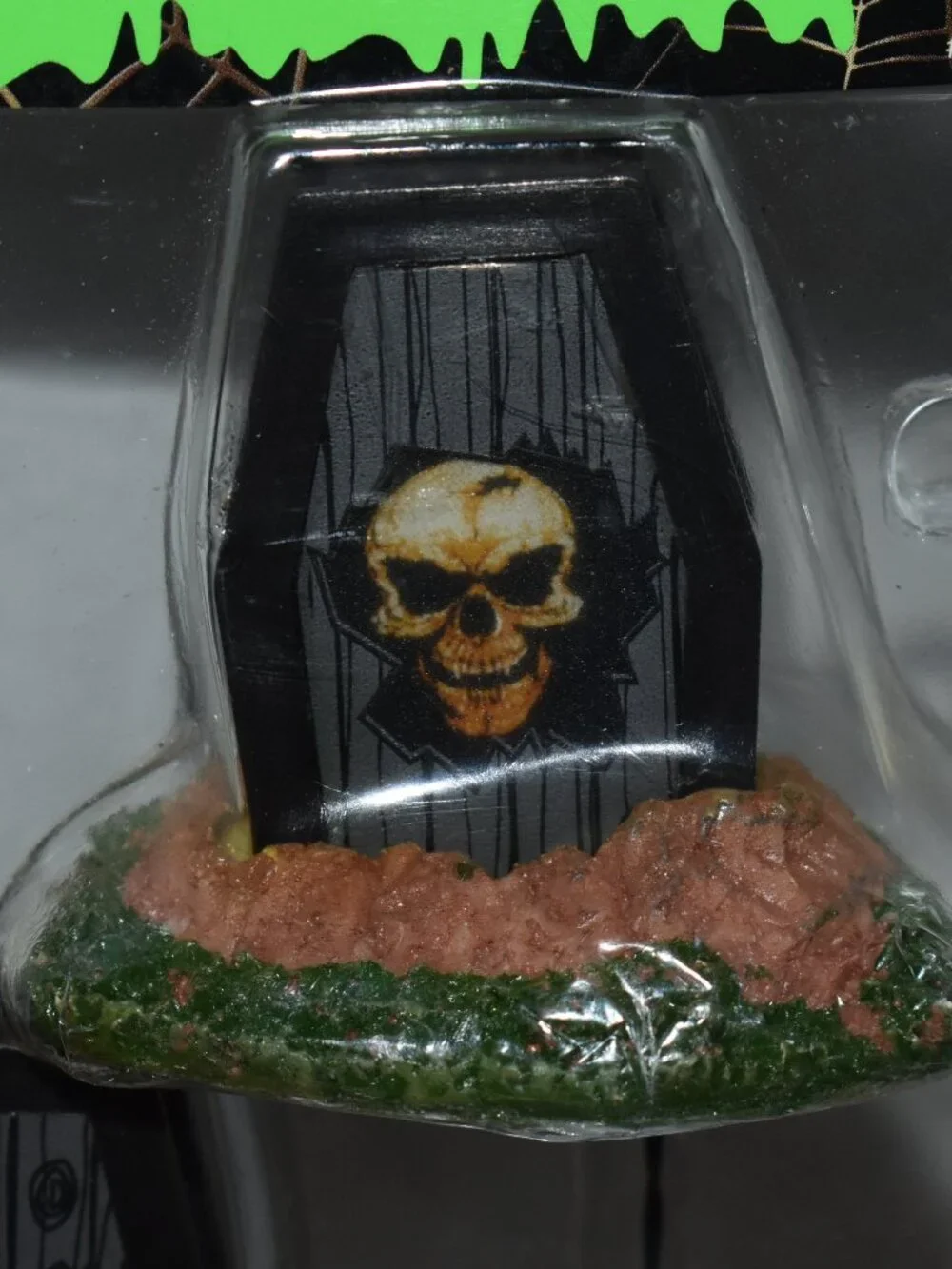 Lemax Spooky Town Halloween Retired Two Light Up Mini Coffins Graves #34621